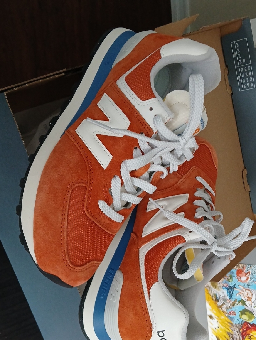 New Balance Orange Suede & Mesh Women's Sneakers with Beige 'N'